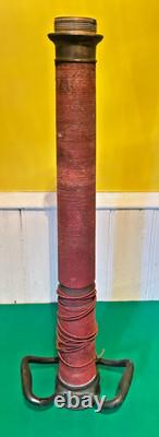Vintage Brass Wrapped 26 Powhatan B & I Works Dual Handle Fire Hose Nozzle
