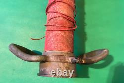 Vintage Brass Wrapped 26 Powhatan B & I Works Dual Handle Fire Hose Nozzle