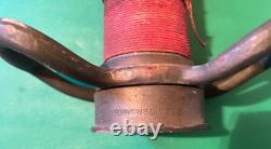 Vintage Brass Wrapped 26 Powhatan B & I Works Dual Handle Fire Hose Nozzle