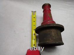 Vintage Bronze Fire Hose Nozzle with Bronze Fitting