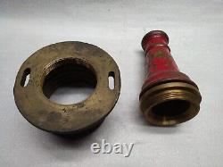 Vintage Bronze Fire Hose Nozzle with Bronze Fitting