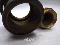 Vintage Bronze Fire Hose Nozzle with Bronze Fitting