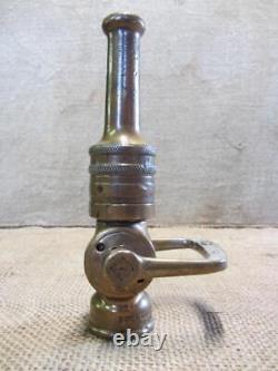 Vintage Buckeye Brass Fire Hose Nozzle w Shutoff RARE Find Antique Old 10984