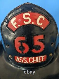 Vintage Cairns & Bros Fire Fighter Helmet Leather badge Firefighter Fireman