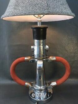 Vintage Chrome HYFLO 2 1/2 inch fire nozzle Custom Table Lamp 29 In. H