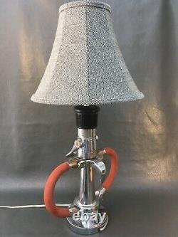 Vintage Chrome HYFLO 2 1/2 inch fire nozzle Custom Table Lamp 29 In. H
