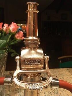 Vintage Chrome Over Brass Elkhart Chief 21/2 In. Two Handle Fire Nozzle