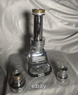 Vintage Chrome Plated Multi Tip Fire Nozzle by Wooster Brass SEE VIDEO