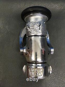 Vintage Chrome Santa Rosa B 4 11/2 In. Lever Shut Off Fire Nozzle