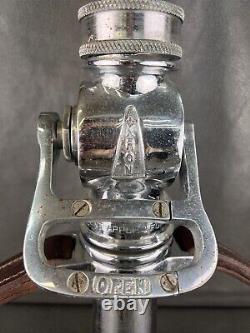 Vintage Chrome Seagrave 2 1/2 In. Play Pipe Fire Nozzle W Leather Hds, Akron