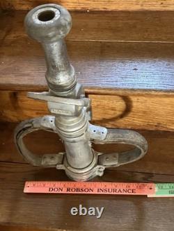 Vintage Colt Brass Fire Hose Nozzle 18 Tall Marked O. C. F. D Open Close Move Fire