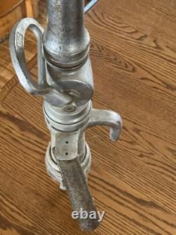 Vintage Colt Brass Fire Hose Nozzle 18 Tall Marked O. C. F. D Open Close Move Fire