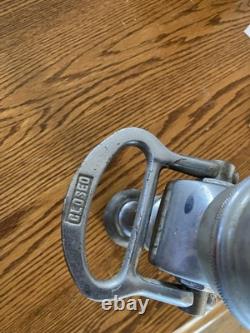 Vintage Colt Brass Fire Hose Nozzle 18 Tall Marked O. C. F. D Open Close Move Fire