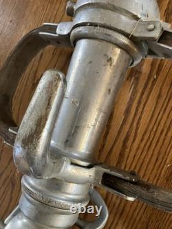 Vintage Colt Brass Fire Hose Nozzle 18 Tall Marked O. C. F. D Open Close Move Fire