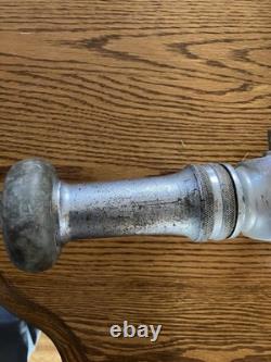 Vintage Colt Brass Fire Hose Nozzle 18 Tall Marked O. C. F. D Open Close Move Fire