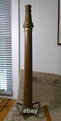 Vintage Copper 30 Boston Woven Hose Co. Fire Hose Nozzle