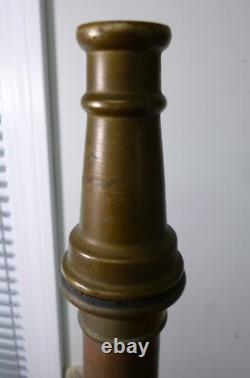 Vintage Copper 30 Boston Woven Hose Co. Fire Hose Nozzle