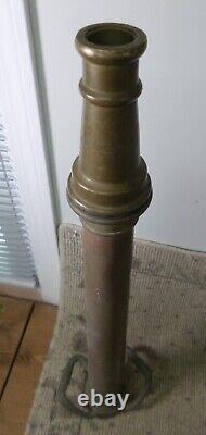 Vintage Copper 30 Boston Woven Hose Co. Fire Hose Nozzle