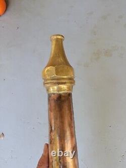 Vintage Copper Brass Fireman's Fire Hose Nozzle Solid Bore Tip 20