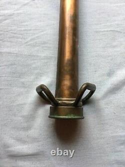 Vintage Copper and Brass Long Fire Fighting Hose Nozzle Tip Firefighter Tool