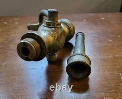 Vintage D. A. Woodhouse New York Bronze Brass Fire Hose Nozzle Shut-Off Handle 9