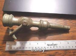 Vintage D. A. Woodhouse New York Bronze Brass Fire Hose Nozzle Shut-Off Handle 9