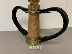 Vintage ELKHART 16.25 SOLID BRASS double handle FIRE HOSE NOZZLE