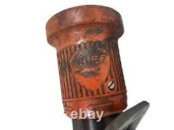 Vintage ELKHART BRASS CHIEF FIRE HOSE NOZZLE FOG FLUSH STAINLESS STEEL 33677