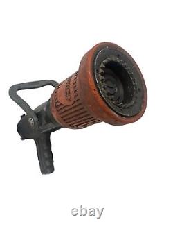 Vintage ELKHART BRASS CHIEF FIRE HOSE NOZZLE FOG FLUSH STAINLESS STEEL 33677
