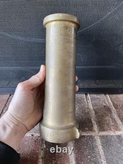 Vintage ELKHART BRASS H MFG CO FIRE NOZZLE Fireman Antique 2.250