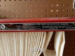 Vintage ELKHART S-41 Fire Hose on Rack, NEW OLD STOCK- Brass Valves-50'-EX/C