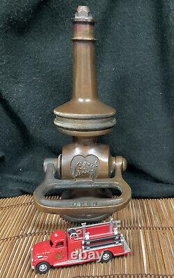 Vintage Elkart Brass Mfg. Co Chief Fire Hose Nozzle Great Original Condition