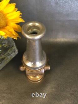 Vintage Elkhart Brass CHIEF Shut Off Valve With 7/8 In. Chrome Fire Nozzle TIP