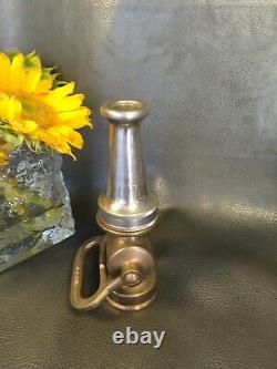Vintage Elkhart Brass CHIEF Shut Off Valve With 7/8 In. Chrome Fire Nozzle TIP