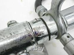 Vintage Elkhart Brass Dual Handle Nickel Plated Fire Hose Adaptor & Sm-30 Nozzle