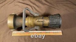 Vintage Elkhart Brass Fire Hose Nozzle Fog Straight Stream Large 3