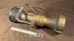 Vintage Elkhart Brass Fire Hose Nozzle Fog Straight Stream Large 3