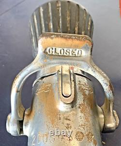 Vintage Elkhart Brass Fire Hose Nozzle and Connector. 18 Fireman