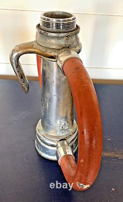 Vintage Elkhart Brass Fire Hose Nozzle and Connector. 18 Fireman