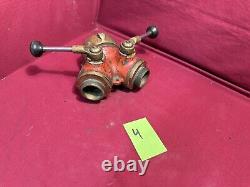 Vintage Elkhart Brass Fire Hydrant 3 x 1 1/2 Adapter Valve Spliter #4