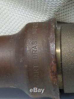 Vintage Elkhart Brass Fire Nozzle and Fyr-Fyter Semi Automatic Hose Rack No. 411