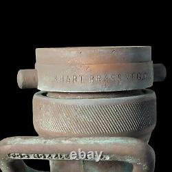 Vintage Elkhart Brass MFG Co Heavy Solid Brass Fire Hose Fog Nozzle Patina