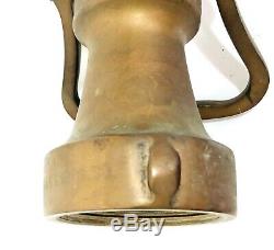 Vintage Elkhart Brass MFG Co Heavy Solid Brass Fire Hose Nozzle Beautiful Patina