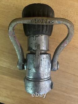 Vintage Elkhart Brass Manufactured Co. Holyoke Ma Heavy Duty Brass Fire Hose Noz