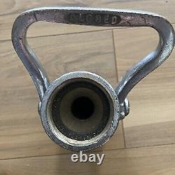 Vintage Elkhart Brass Mfg. Co. Chrome Plated brass fire hose nozzle. #L200 SOS