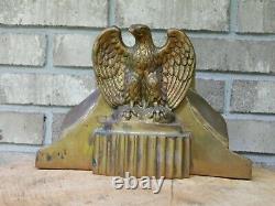 Vintage Elkhart Brass Ornate Eagle Fire Engine Accessory Bracket / Mount