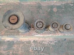 Vintage Elkhart Brass Set Of (4) Fire Hose Nozzles 9, 5.5, & 2x4.5