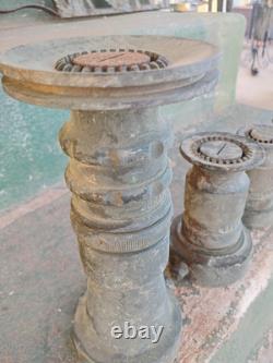 Vintage Elkhart Brass Set Of (4) Fire Hose Nozzles 9, 5.5, & 2x4.5