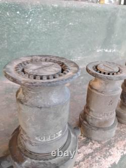 Vintage Elkhart Brass Set Of (4) Fire Hose Nozzles 9, 5.5, & 2x4.5