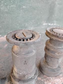 Vintage Elkhart Brass Set Of (4) Fire Hose Nozzles 9, 5.5, & 2x4.5